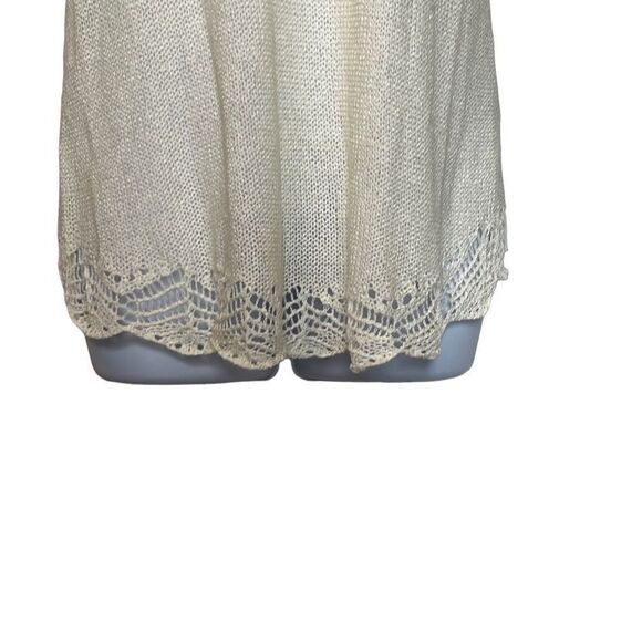 Rubbish EUC Cream Lightweight Knit Racerback Crochet Hem Tank Sz XS - Picture 4 of 9